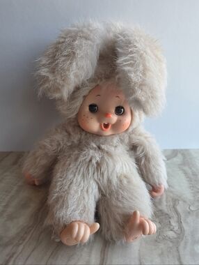 Rare Daisuke Toho Bunny Monchhichi Inspired 13" 70's Rare Plush OBO